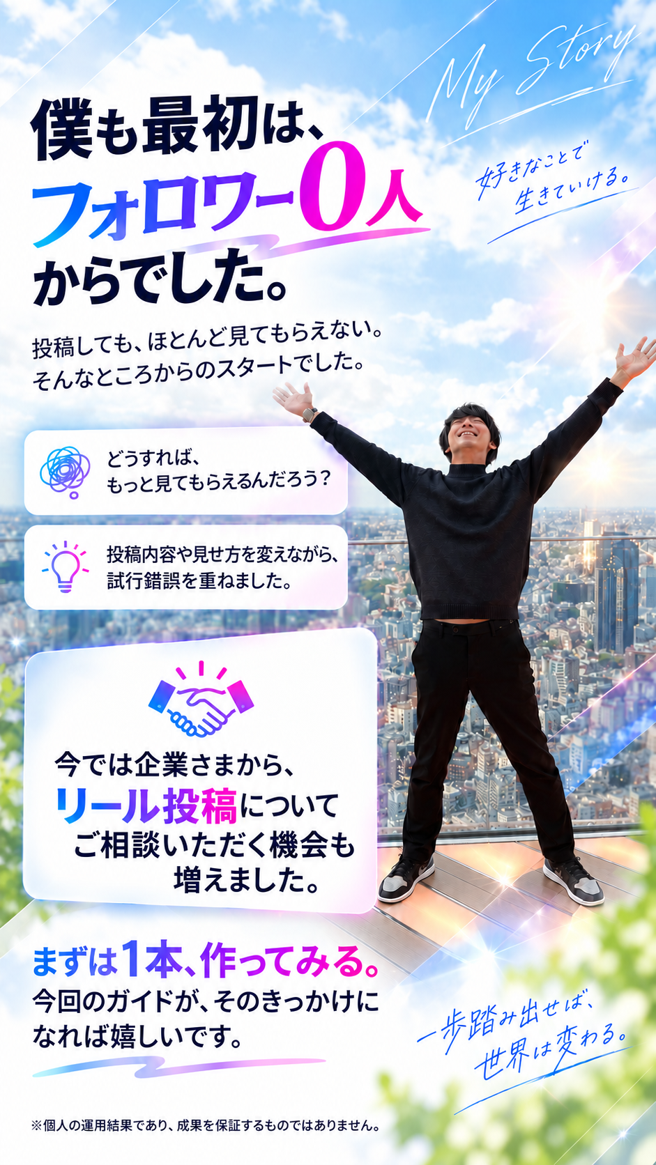 りょうも最初はフォロワー0人から始めました。